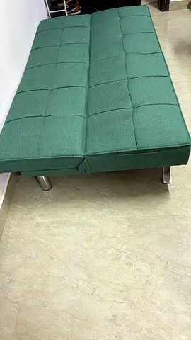 Green Convertible Sofa Bed / Futon - Compact, Good Condition