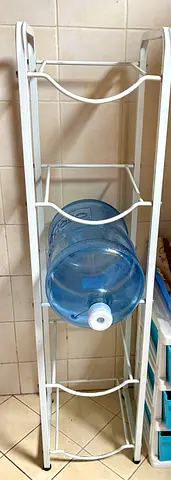 Tall 5 Tier Water Bottle / Jug Storage Rack - White