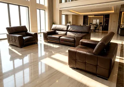 Sofa Natuzzi Leather Brown 2+1+1