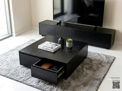 Black ash tv unit with coffee table