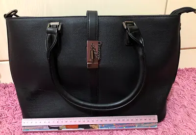 Big black leather bag