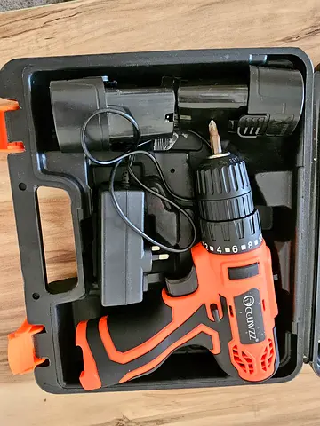 Cordless Drill Driver Set with Charger & Spare Battery in Case