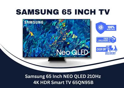 Samsung 65 Inch New NEO QLED 210Hz 4K HDR Smart TV 65QN95B - 1 Year Warranty Free Delivery All UAE