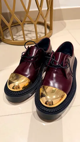 Adieu Paris x Undercover Jun Takahashi Derby Shoes - Burgundy Gold Toe Cap