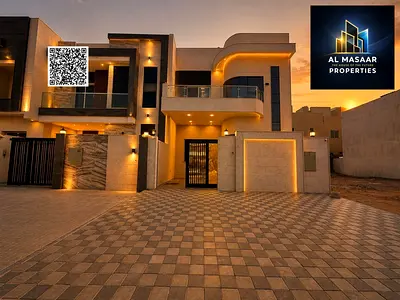 Modern villa in the heart of Al Helio, Ajman, on Al Zubair Street. Ground and first floors, near Al Hamidiya Park. Registration fees included.
