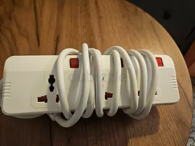3-Outlet Universal Power Strip with On/Off Switch and 2m Cable
