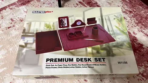 Premium Desk Set - Burgundy