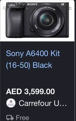 Sony camera a6400 with kit lens