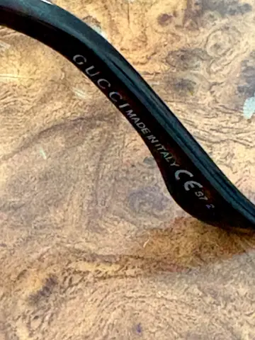 Black Gucci eyeglasses frame (Made in Italy) - single arm shown