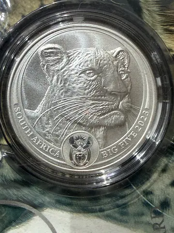 2023 South Africa - Big Five - Leopard 1oz Silver Bu