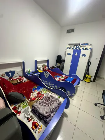 Kids room (2 beds with 2 mattresses, wardrobe & dresser table)