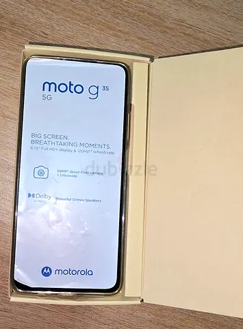 Motorola moto g35 5G, 8GB/128GB, just opened in box, like new - UAE TDRA with warranty, black colour