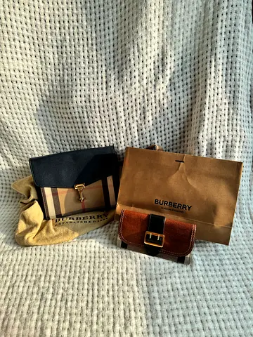 Authentic Burberry Canvas Crossbody Bag w/ Matching Wallet