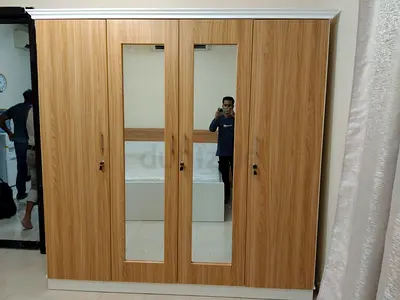 Customised Wooden Wardrobe with Mirrors - Good quality