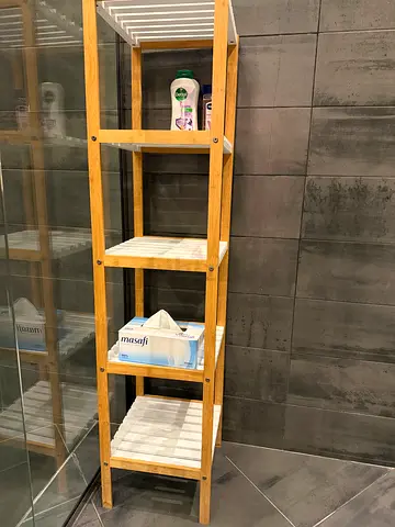 Wooden 5-Tier Slim Storage Shelf - Good Condition