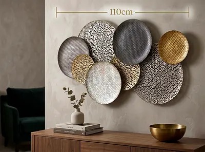 Decorative Metal Wall Art Plate Set - 110cm length