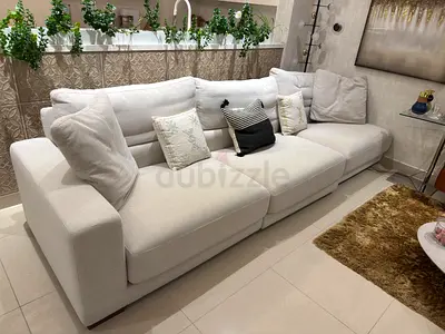 OLTA Light beige 3-seater fabric sofa in good condition. Brand Olta