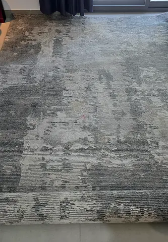 A pair of matching Modern Grey Abstract Area Rugs Made in Turkey - Perfect Condition