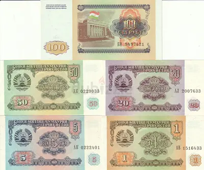TAJIKISTAN BANKNOTE SET 1994