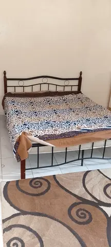 Metal & Wood Double Bed Frame with Mattress included