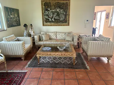 Kalamkar Dubai Luxury 3-Piece Designer Sofa Set – Excellent Condition