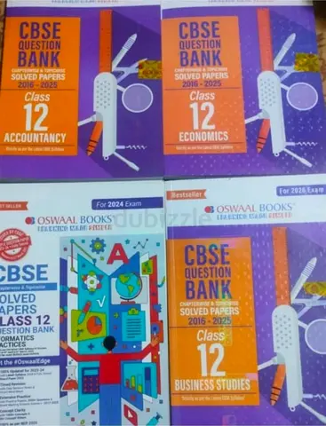 Set of 4 CBSE Class 12 Question Banks (Accountancy, Economics, Business Studies, Informatics)