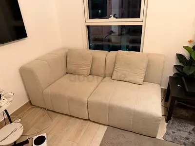 Beige 2-seater couch/ Sofa - Clean, Good Condition