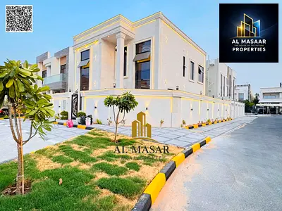 Classic corner villa in Al Aliyah, Ajman, featuring a private pool; registration fees included; fre