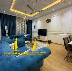 Luxury apartment, second occupancy, one bedroom, living room with open balcony. Ajman One Tower. Ful