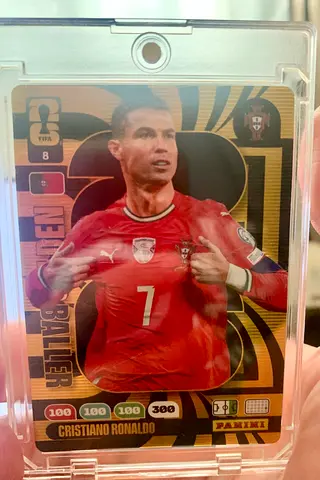 Panini Cristiano Ronaldo Gold Limited Edition Football Trading Card.