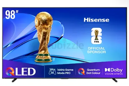 HISENSE 98-inch QLED 144Hz Smart TV E7Q-Quantum Dot Colour, AI Picture, Dolby Vision, Dolby Atmos