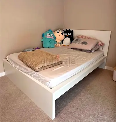 IKEA Queen Size Bed + 2 Storage Drawers + Mattress
