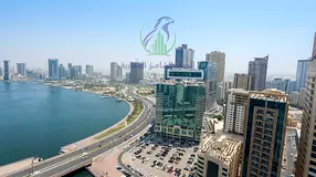 2BR apartment in Al Majaz 3, Sharjah with sea views, master bedrooms, balcony, parking, gym, pool,