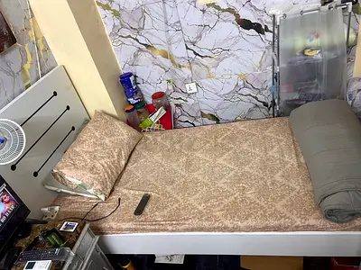 Single bed frame with mattress and bedding - excellent condition