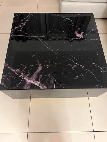 Black marble-effect coffee table with storage - like new