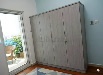 Customize Light Grey 4-Door Wardrobe / Armoire - Good quality