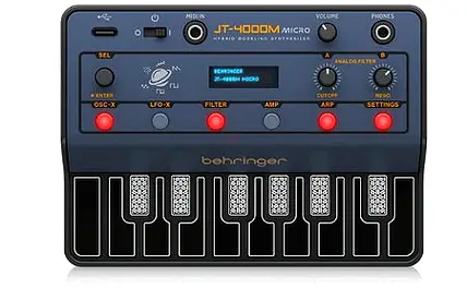Behringer JT-4000M MICRO Portable 4-Voice Hybrid Synthesizer with 2 Analog Model