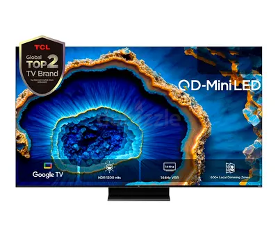 TCL 55 inch TV Android Smart QLED Mini LED TV - 4K - 144Hz, 55C805