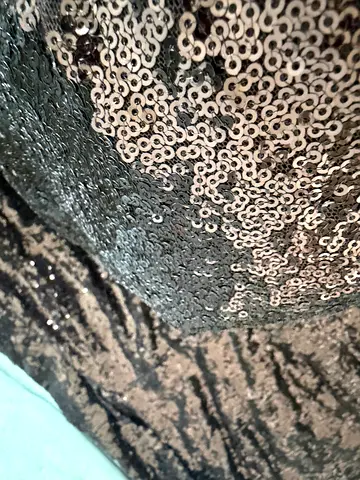 Black and Gold Reversible Sequin Fabric - 1.5m (Party/Decor)