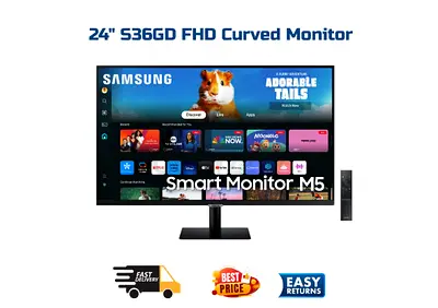 Samsung 27 Inch Monitor - M5 FHD Smart Monitor with Speakers, Remote - Excellent Condition -WARRANTY