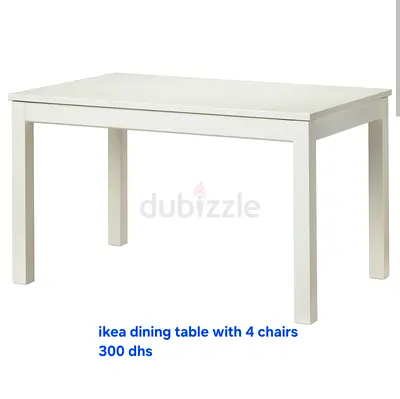 IKEA white dining table (seats 4) - good condition