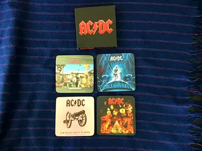 AC/DC Album Covers Coasters Set