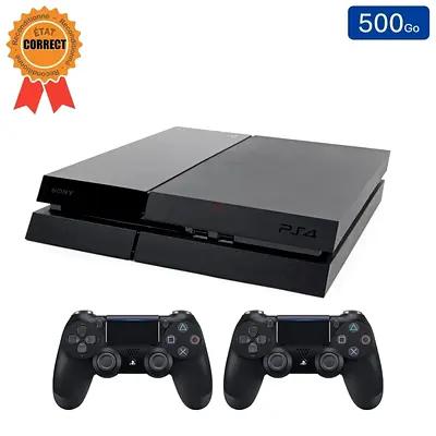 Sony PlayStation 4 - Fat - Black - 500GB with 2 Controller