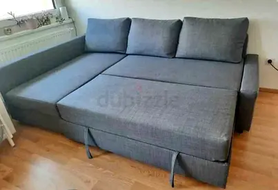 Grey Fabric Pull Out Sofa Bed