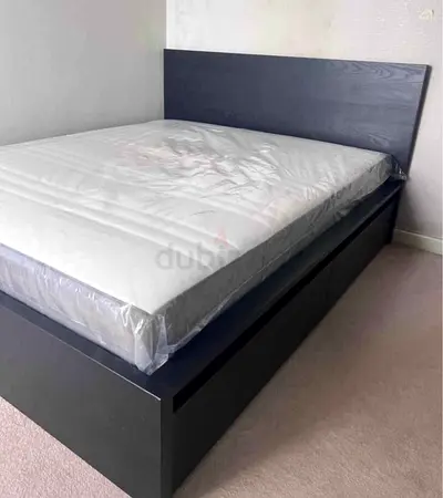 IKEA malam bed with mattress queen size bed