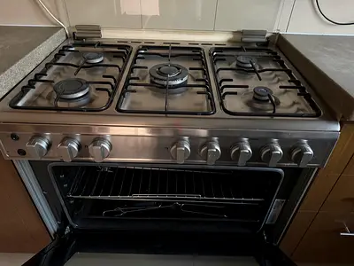 Stainless Steel 5-Burner Gas Range with Oven - Good Working Condition