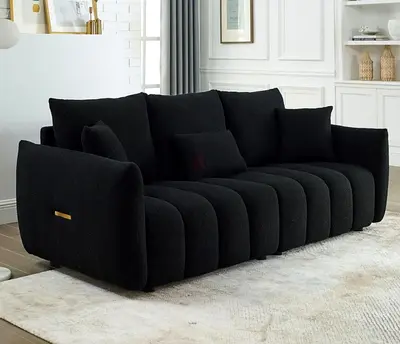 3 Seater Comfy Upholstered Boucle Couch with Deep Seat