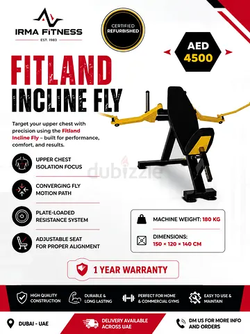 Fitland Incline Fly / Refurbished / 1 year warranty