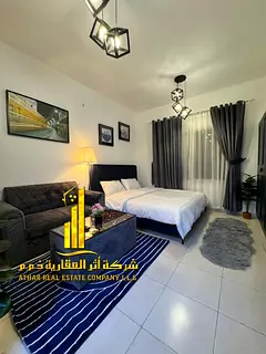 Luxury second occupied studio with separate kitchen and open view, fully furnished ✨ Ajman Al Jurf