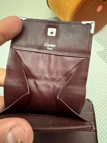 Genuine Cartier Coin/Small Wallet - Burgundy Leather (Preowned)